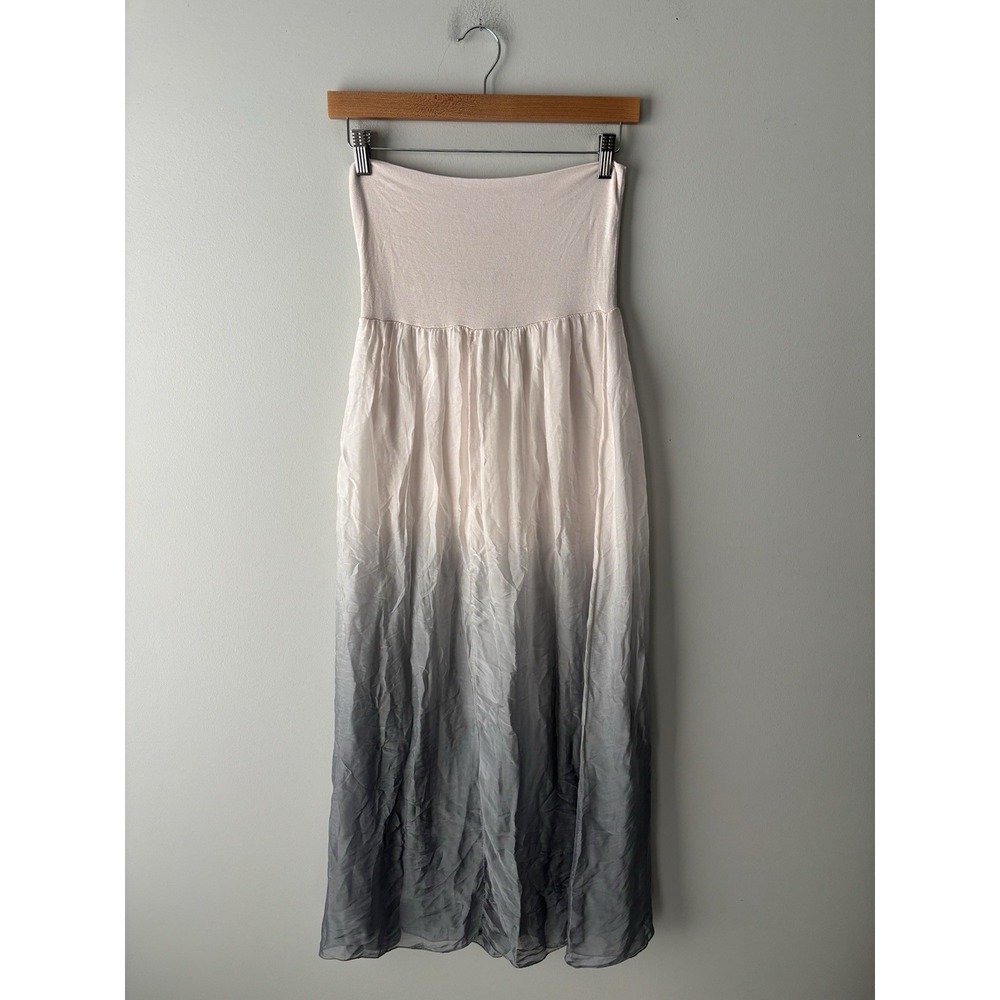 Giusy Silk Blend Pink Grey Ombré Long Maxi Skirt Boho Made In Italy‎ Size Small